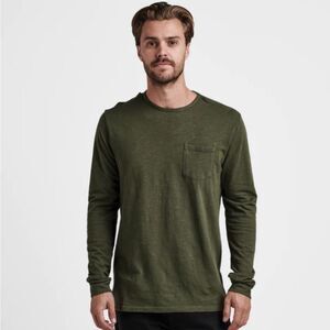 ROARK men’s large Olive Green Long Sleeve Men's Shirt organic cotton